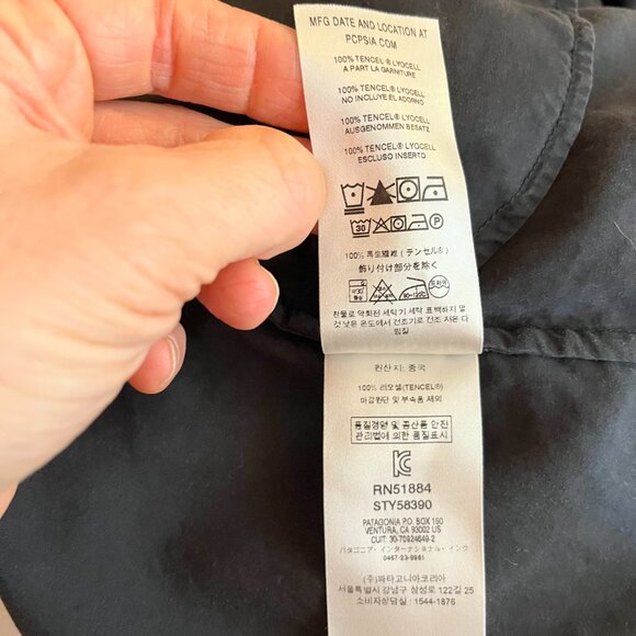 Patagonia Size L June Lake Dress Dark Grey Shift Short Sleeve *Flaw - Picture 9 of 11